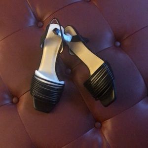 Halston black sandals